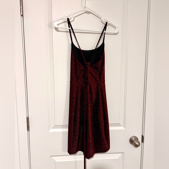 Red Sparkle Glitter Holiday Party Dress - Size S - Picture 2 of 5